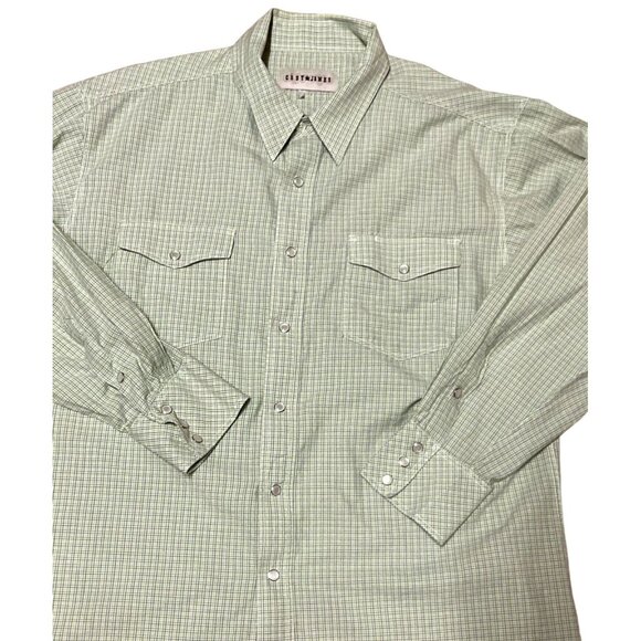 CODY JAMES LONG SLEEVE PEARL SNAP SHIRT SIZE 2XL GREEN PLAID WESTERN COWBOY MENS - Picture 2 of 4